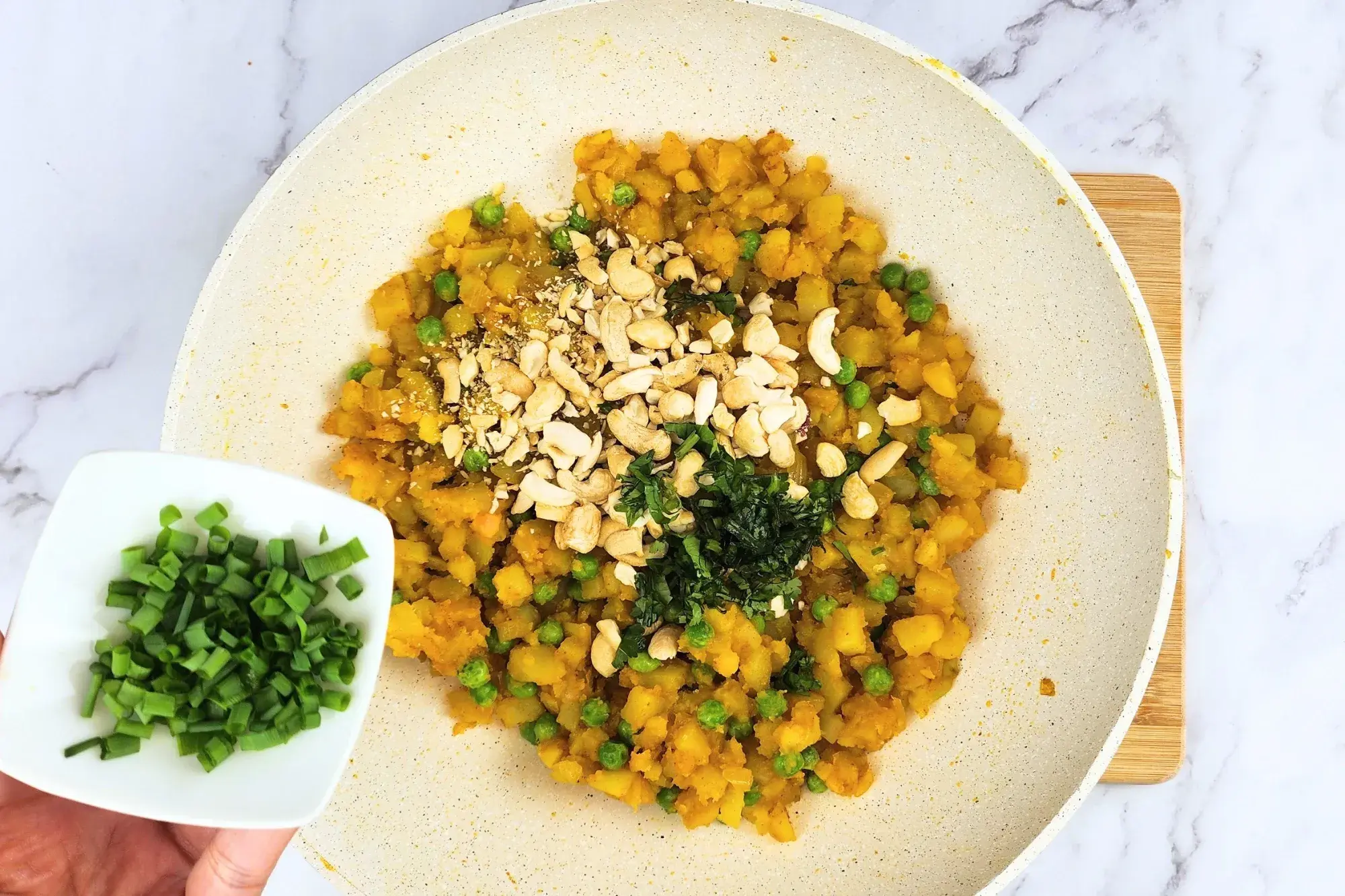 mix in chopped cilantro