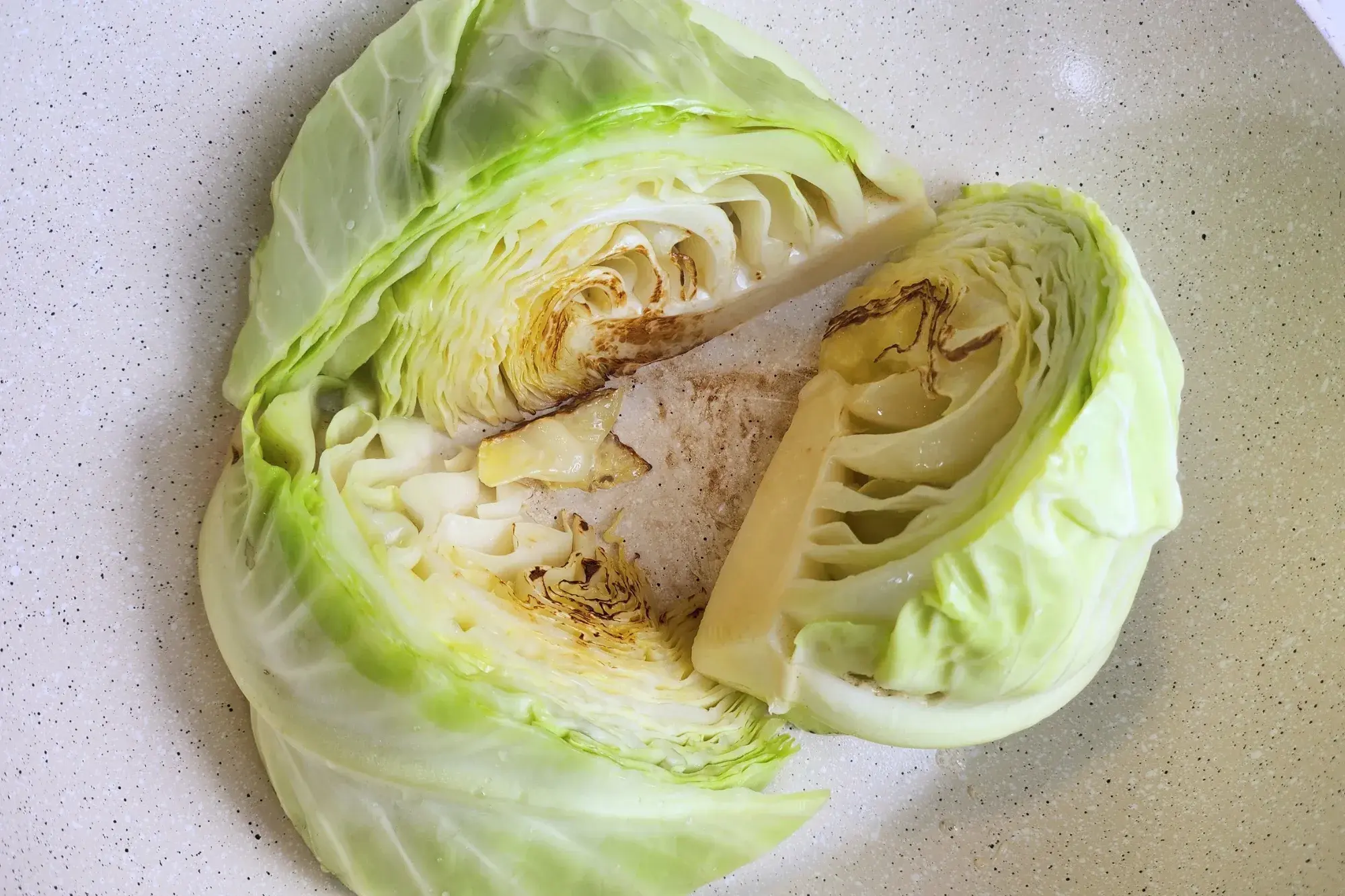 sear the cabbage wedges 