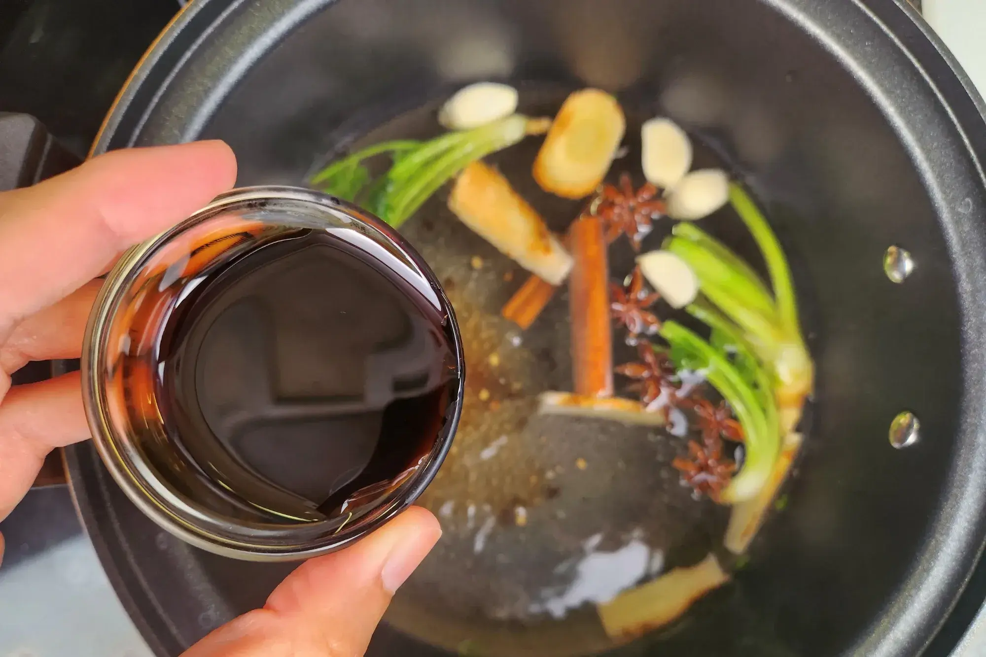 Season with soy sauce