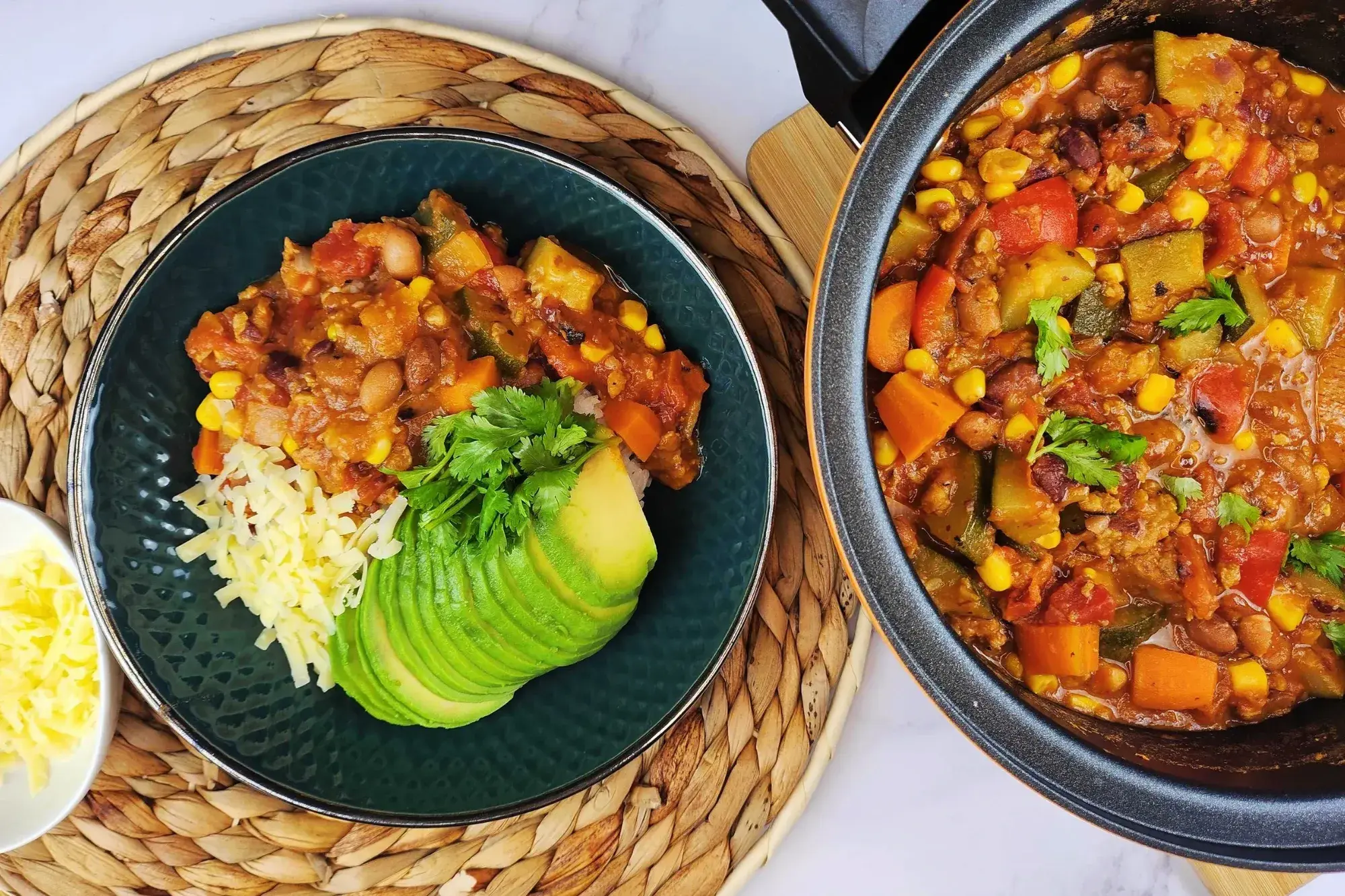  Serve hot Homemade Vegetarian Chili 