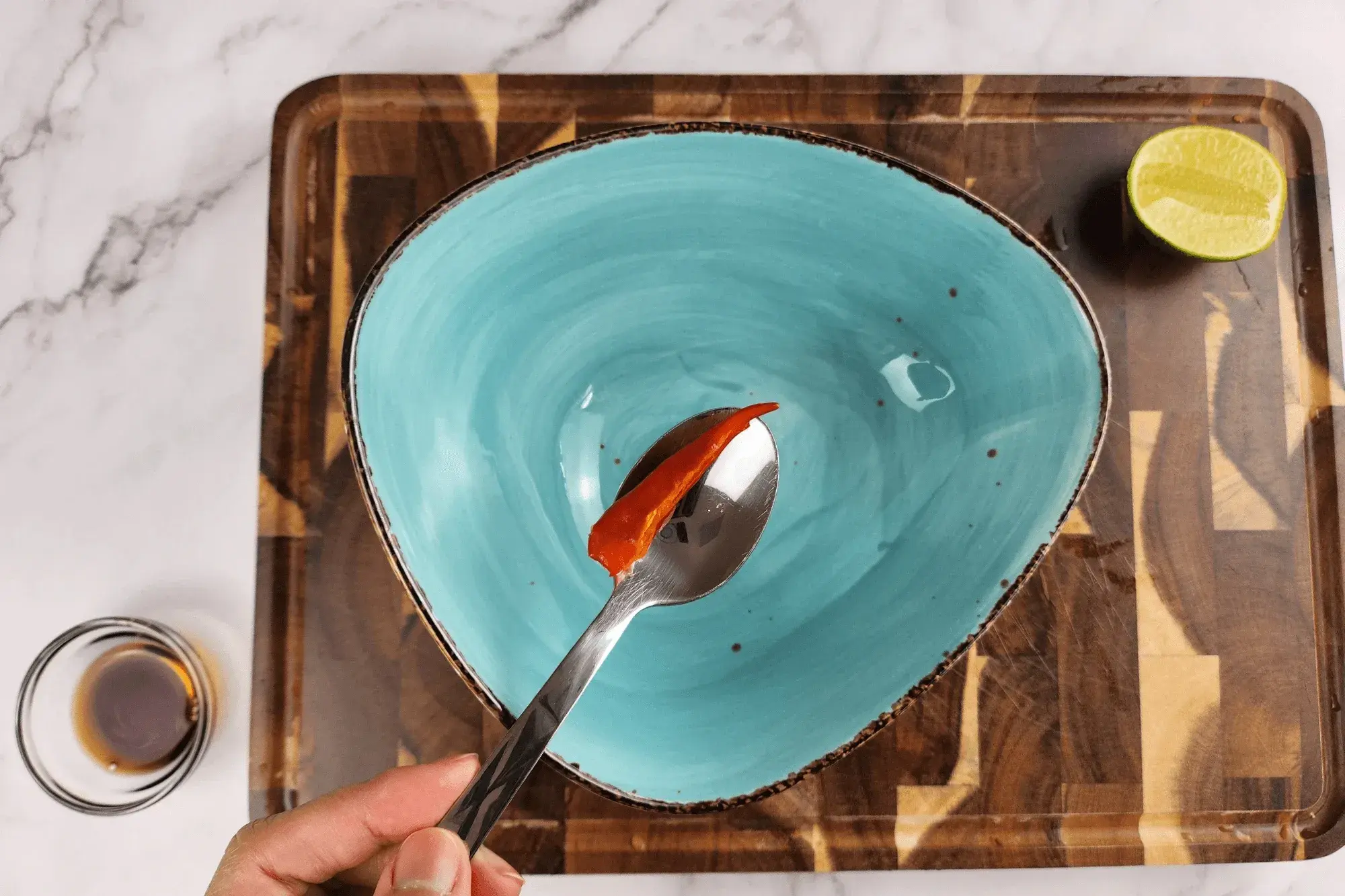 Serve the soup  with Thai version, add chili peppers 