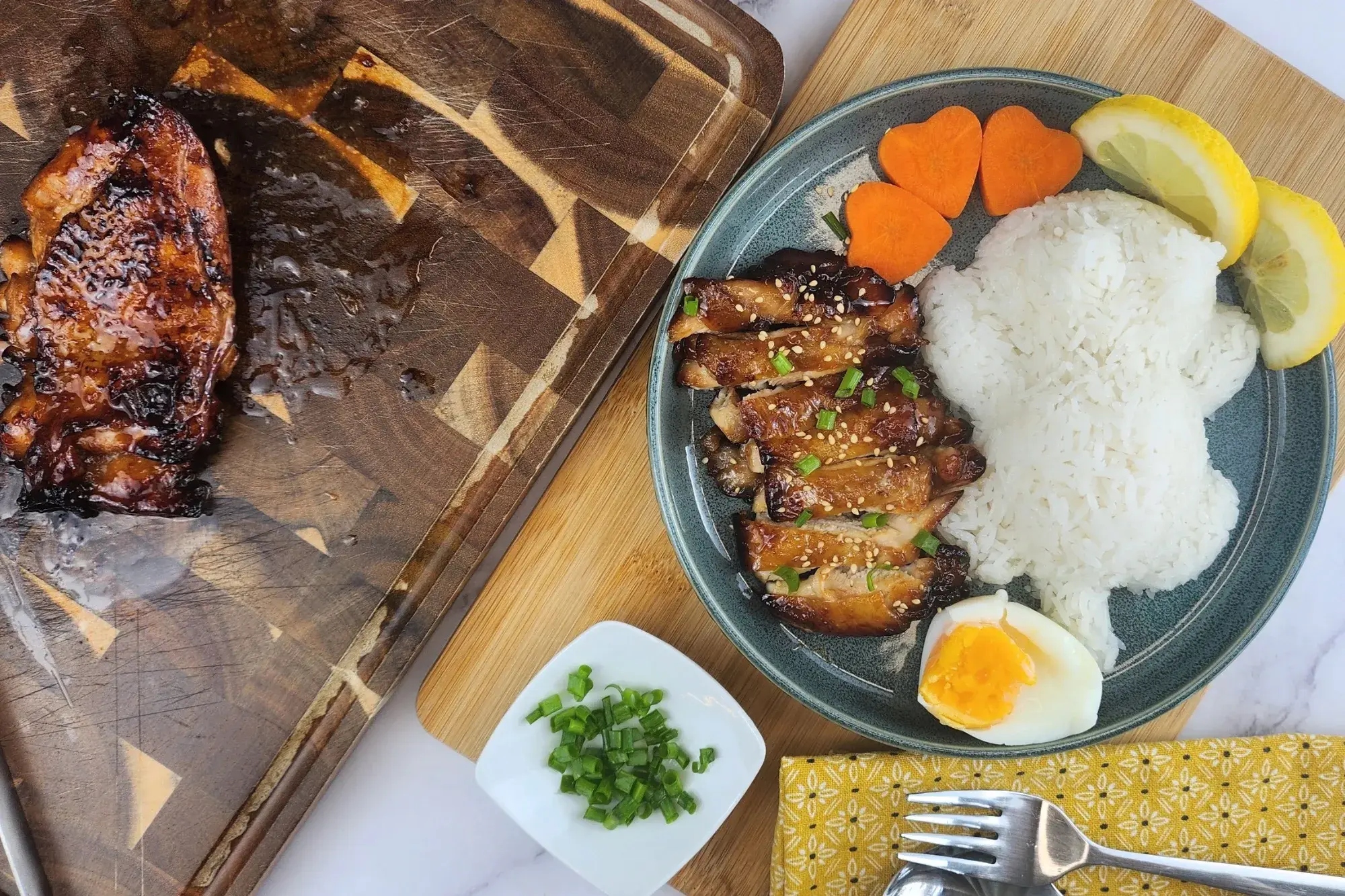 Serving Grilled Teriyaki Chicken