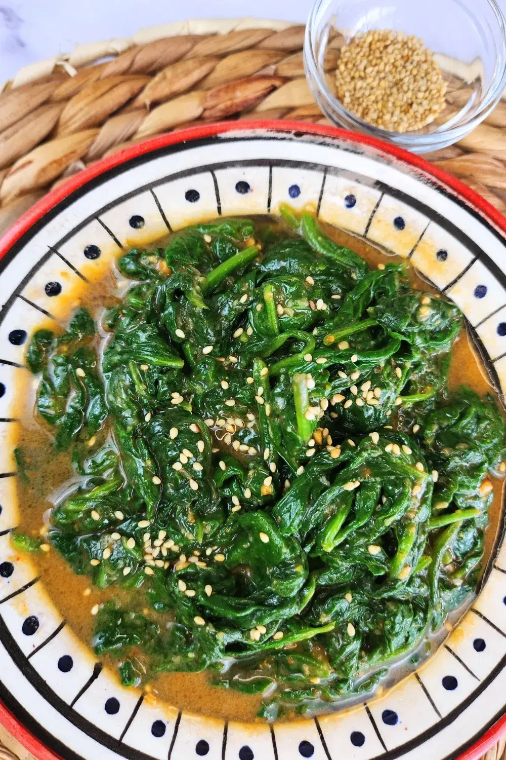 Simply Seasoned Spinach Salad with Sesame & Peanut