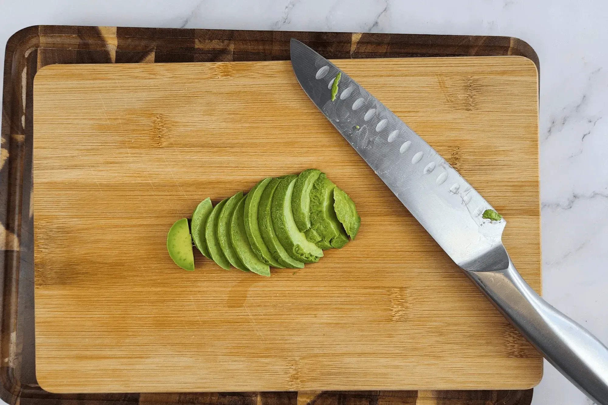 Slice the avocado