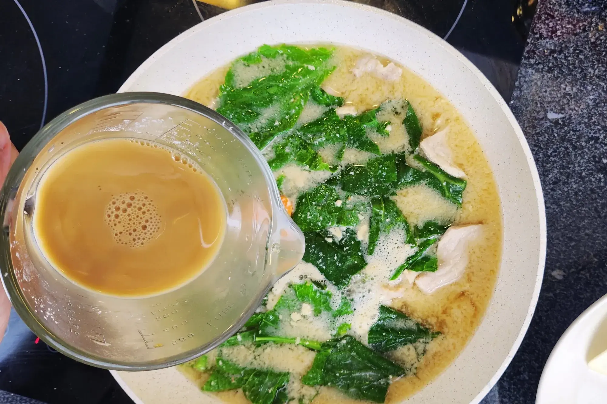 slowly add the arrowroot flour gravy mix 