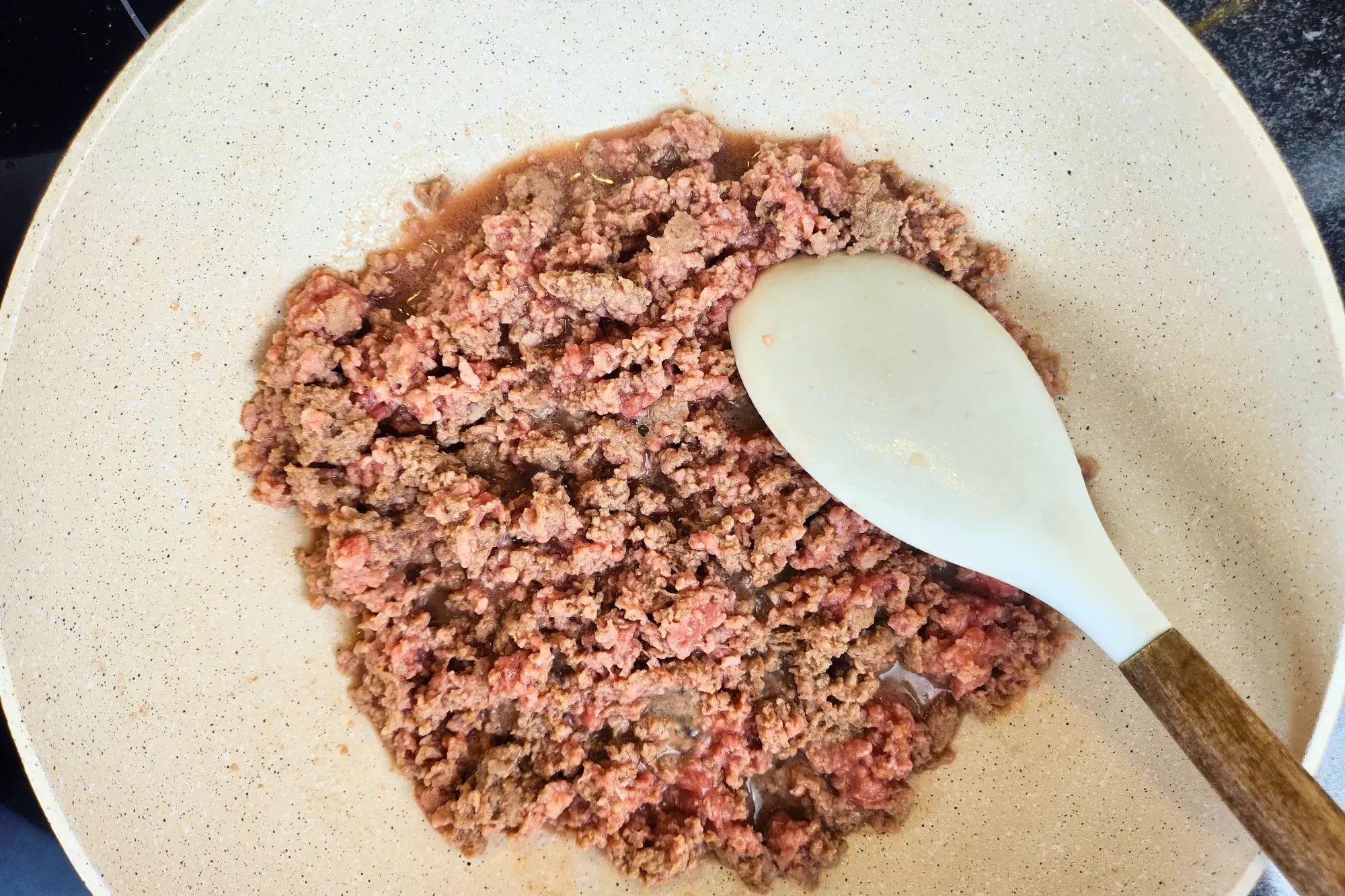 Stir and cook the pork