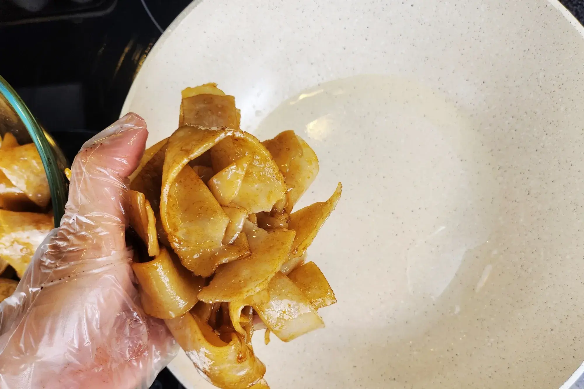 stir-fry the noodles with the soy sauce