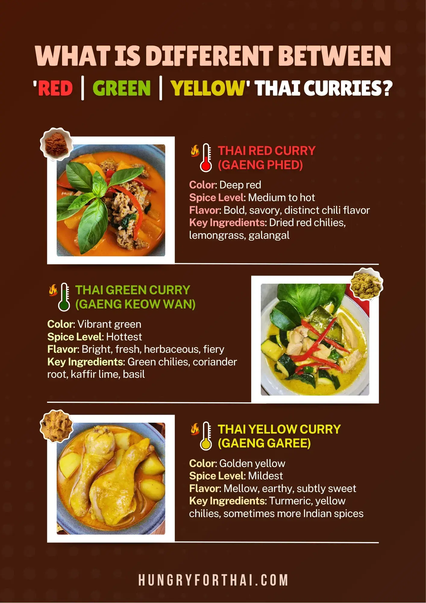 What is Different Between 'Red | Green | Yellow' Thai curries?
