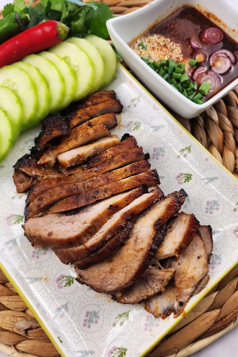 Thai Grilled Pork Jowl (Kor Moo Yang) – Air Fryer Recipe