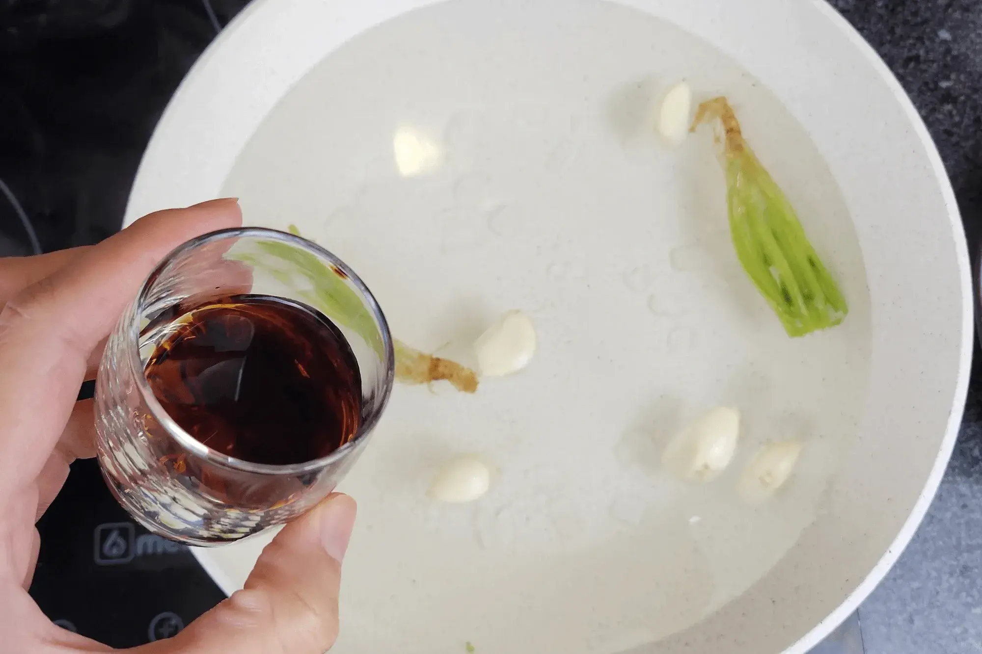 light soy sauce and hot water