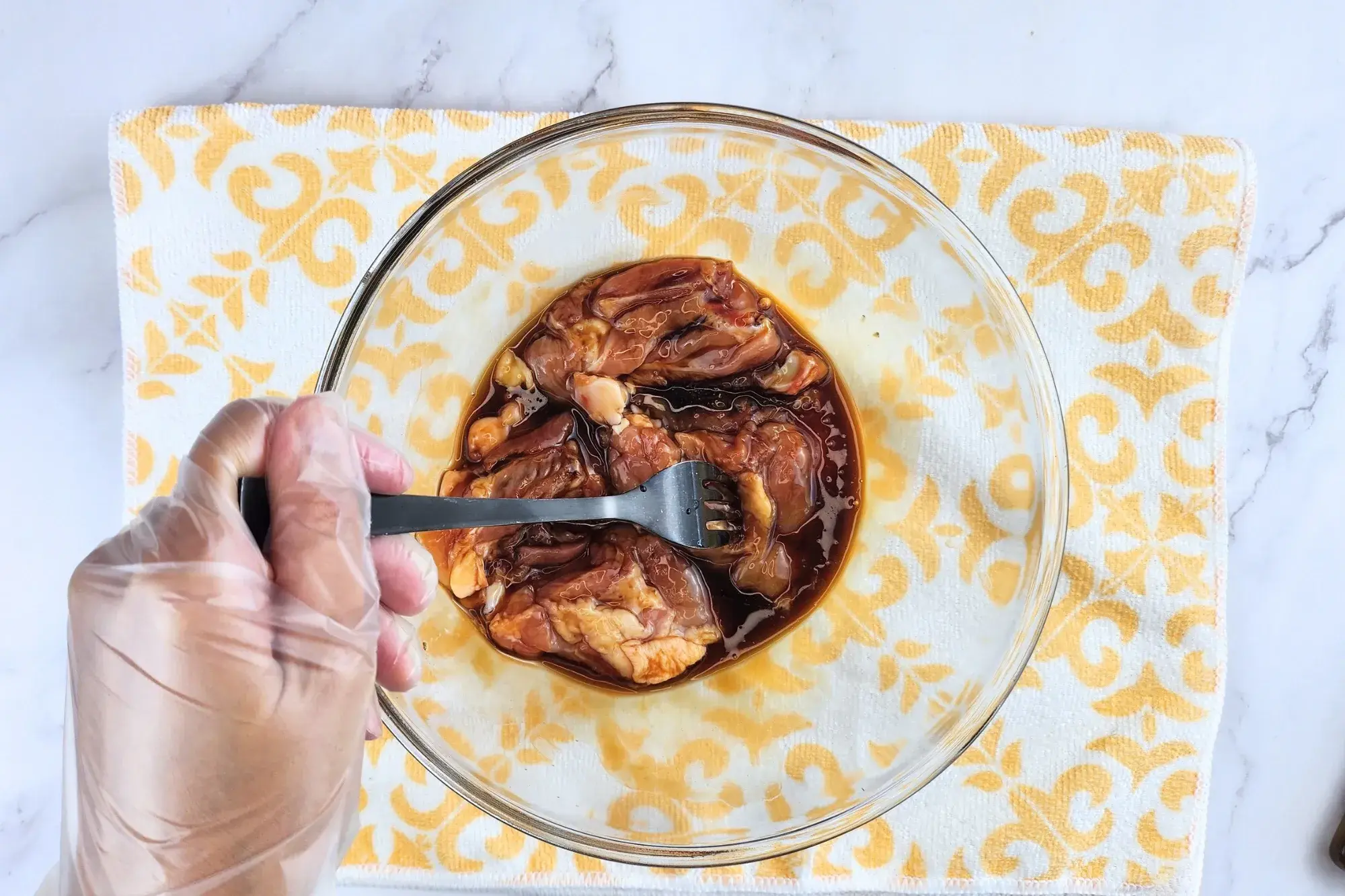 use a fork to poke holes all over both sides. 