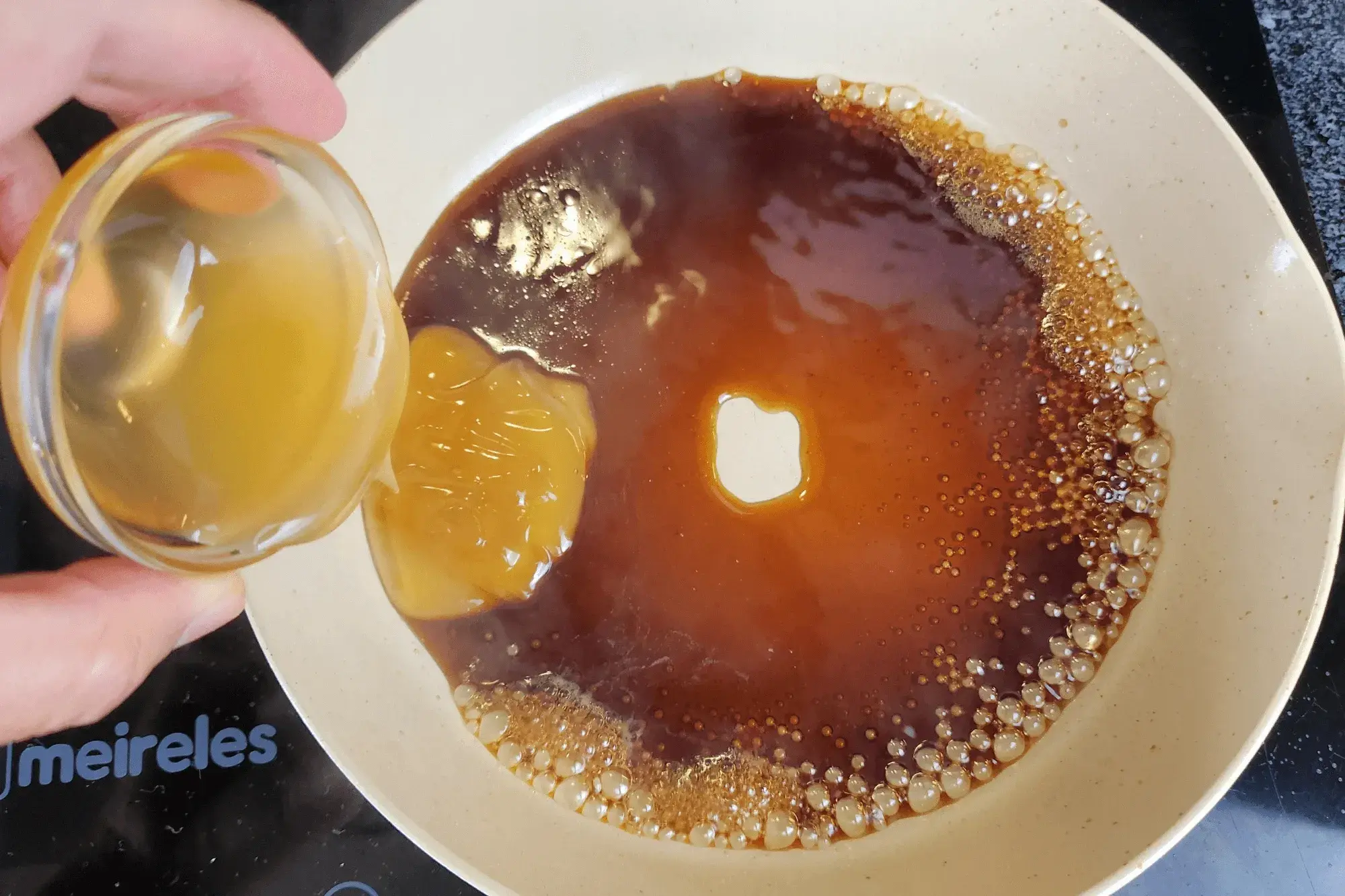 Using the same pan, combine soy sauce, oyster sauce