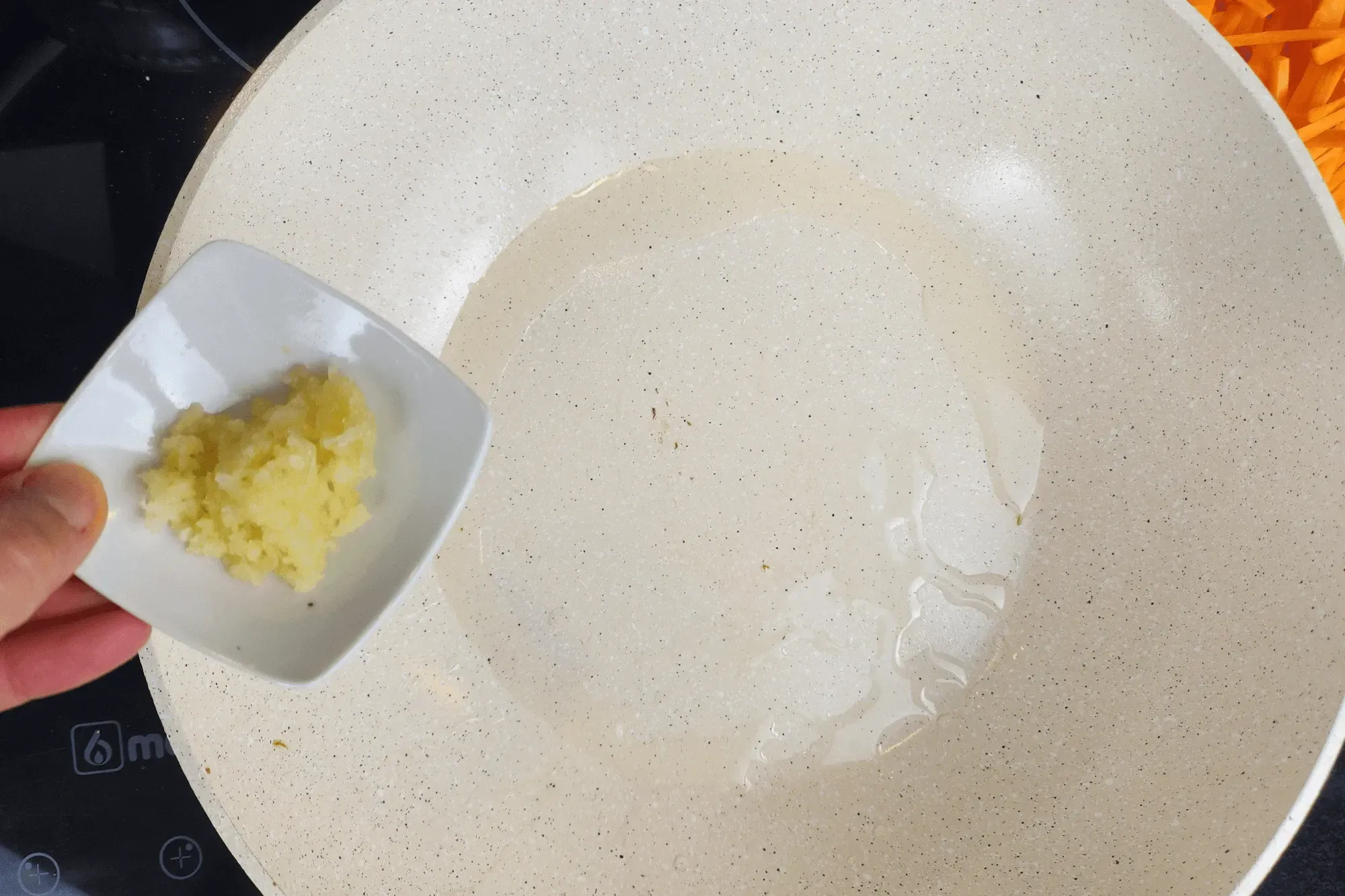 Add garlic and stir-fry until fragrant.