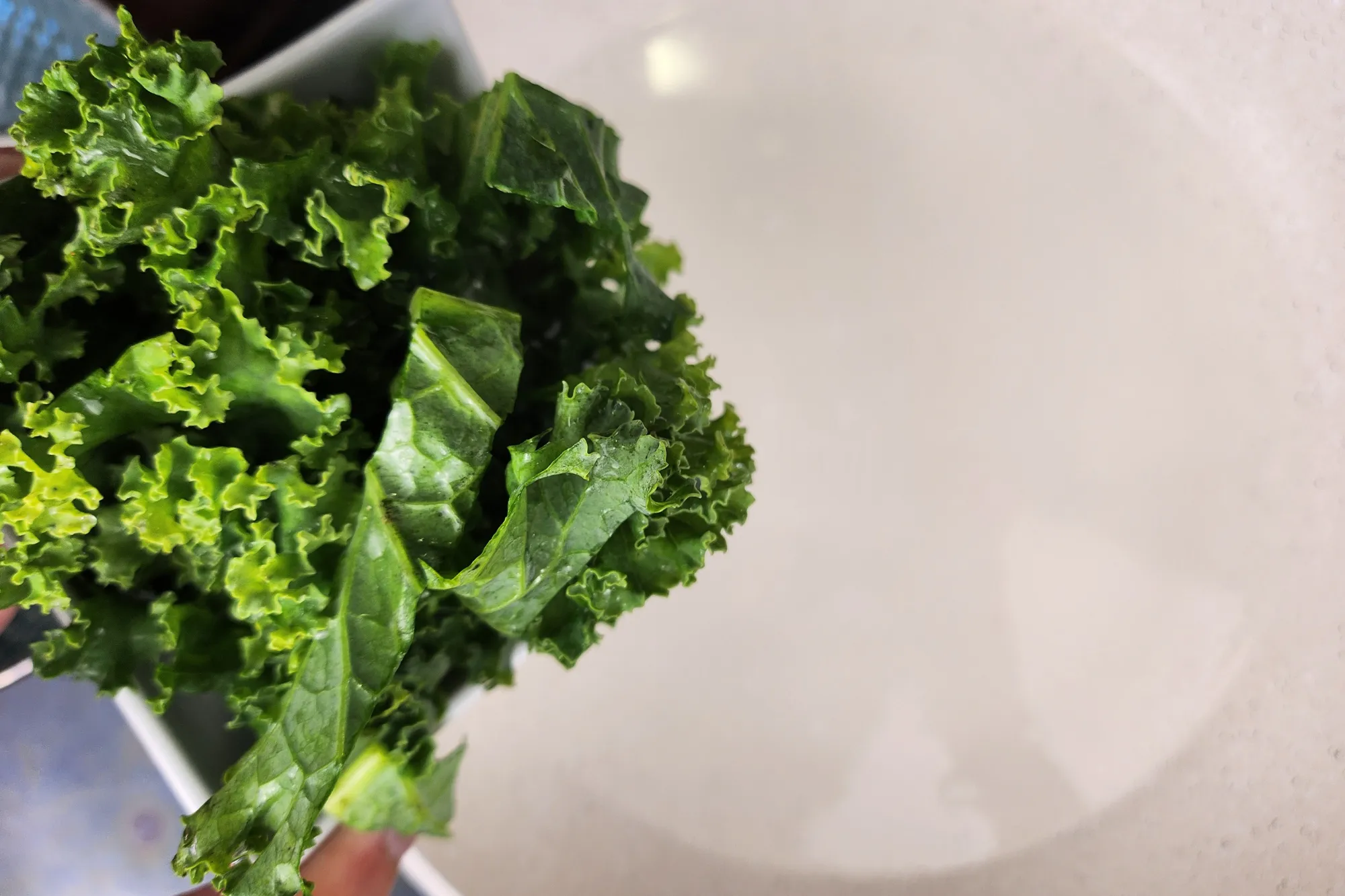 boil water, blanch the veggies 