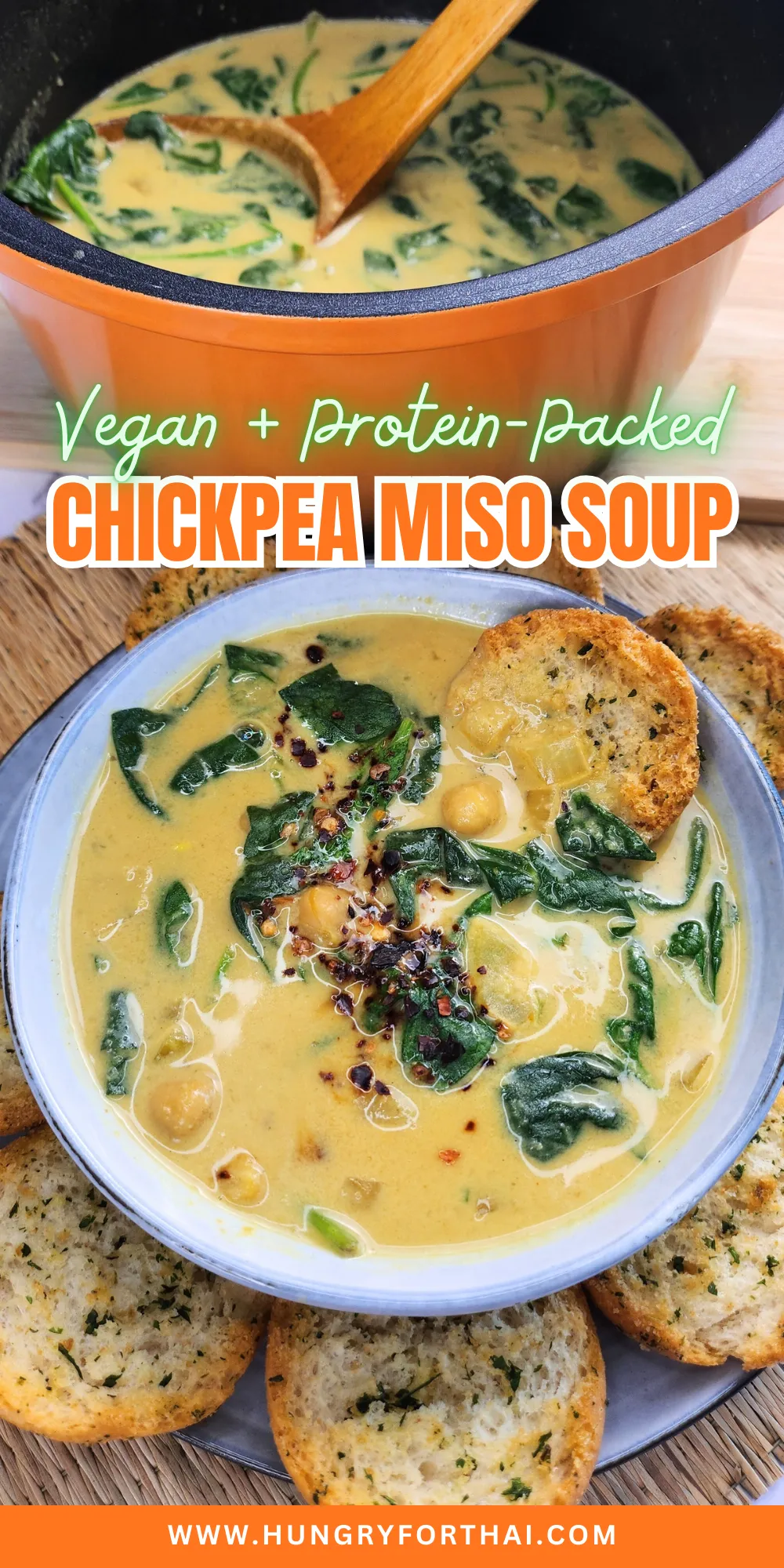 Vegan Coconut Miso Chickpea Soup - Comforting Bowl