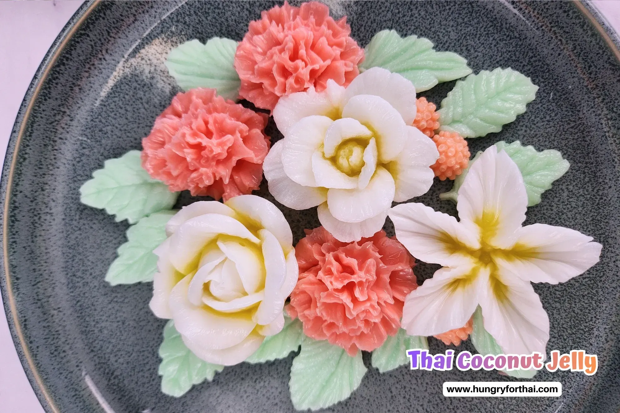 Coconut Jelly with flowers shape