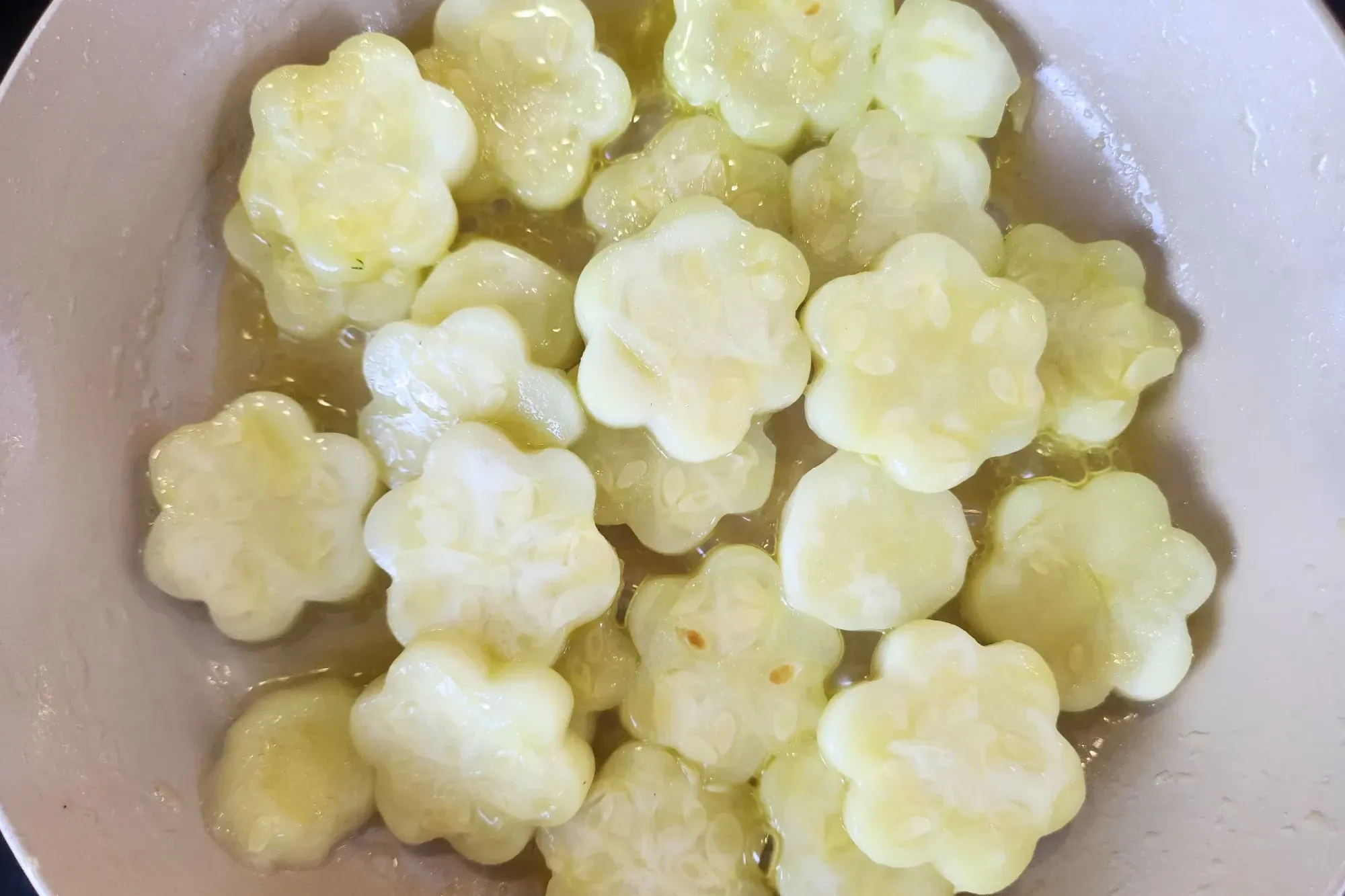 Cooked center of zucchini