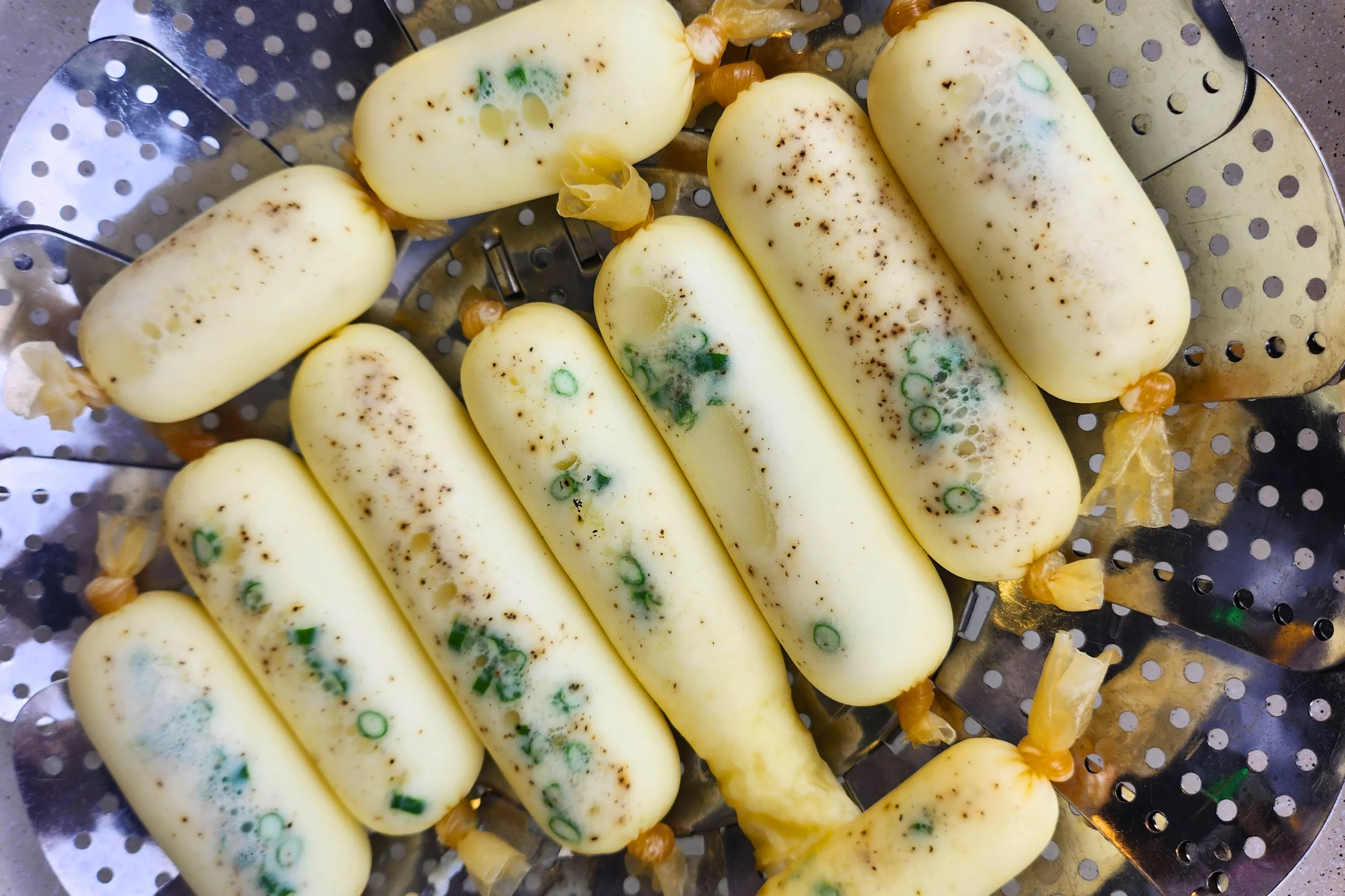 Cooked sausages