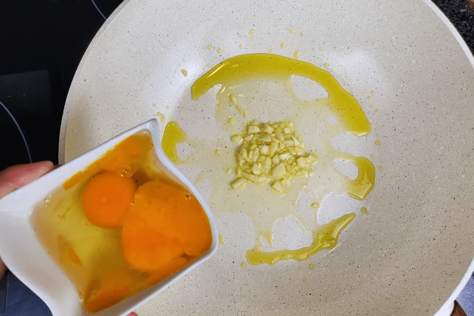  crack in an egg, and scramble until set.