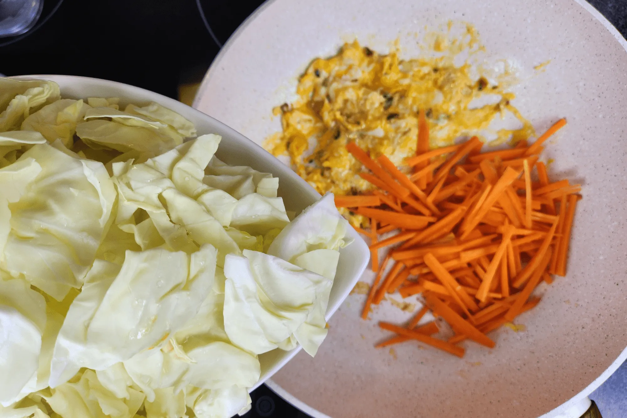 Add cabbage. Stir-fry for 1-2 minutes.