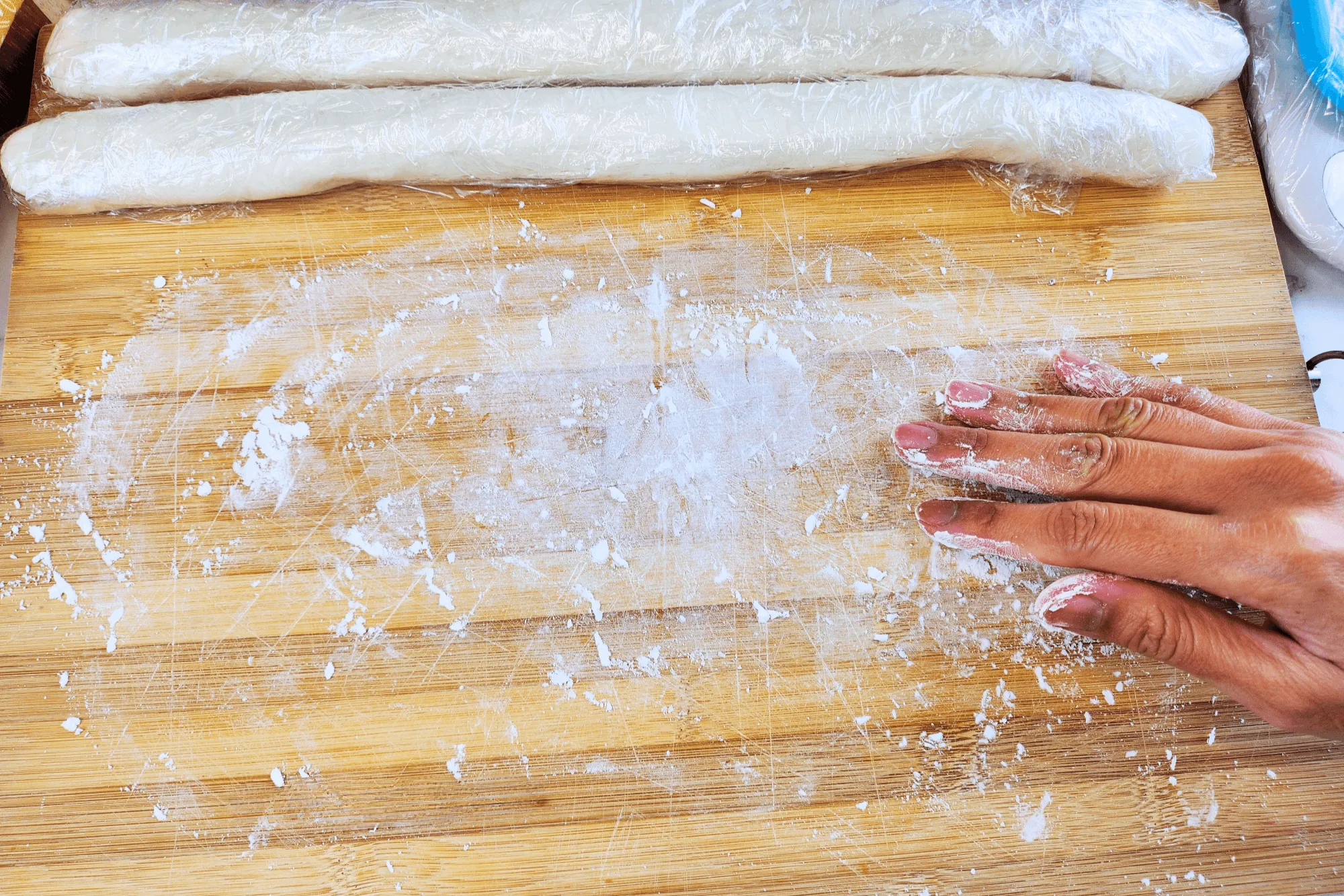 dust your work surface with potato starch (or cornstarch)