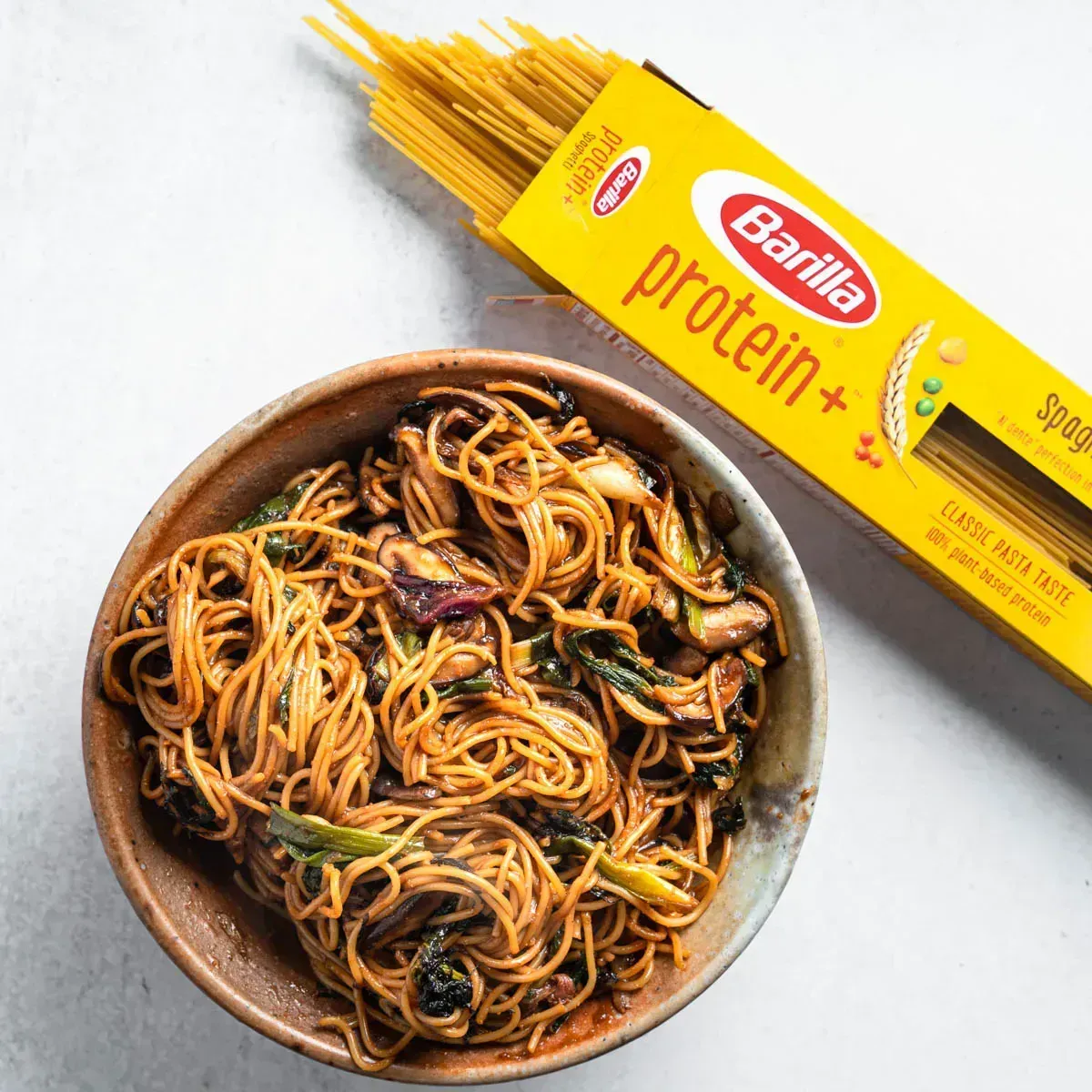 Vegan Yakisoba Inspired Noodles in a bowl