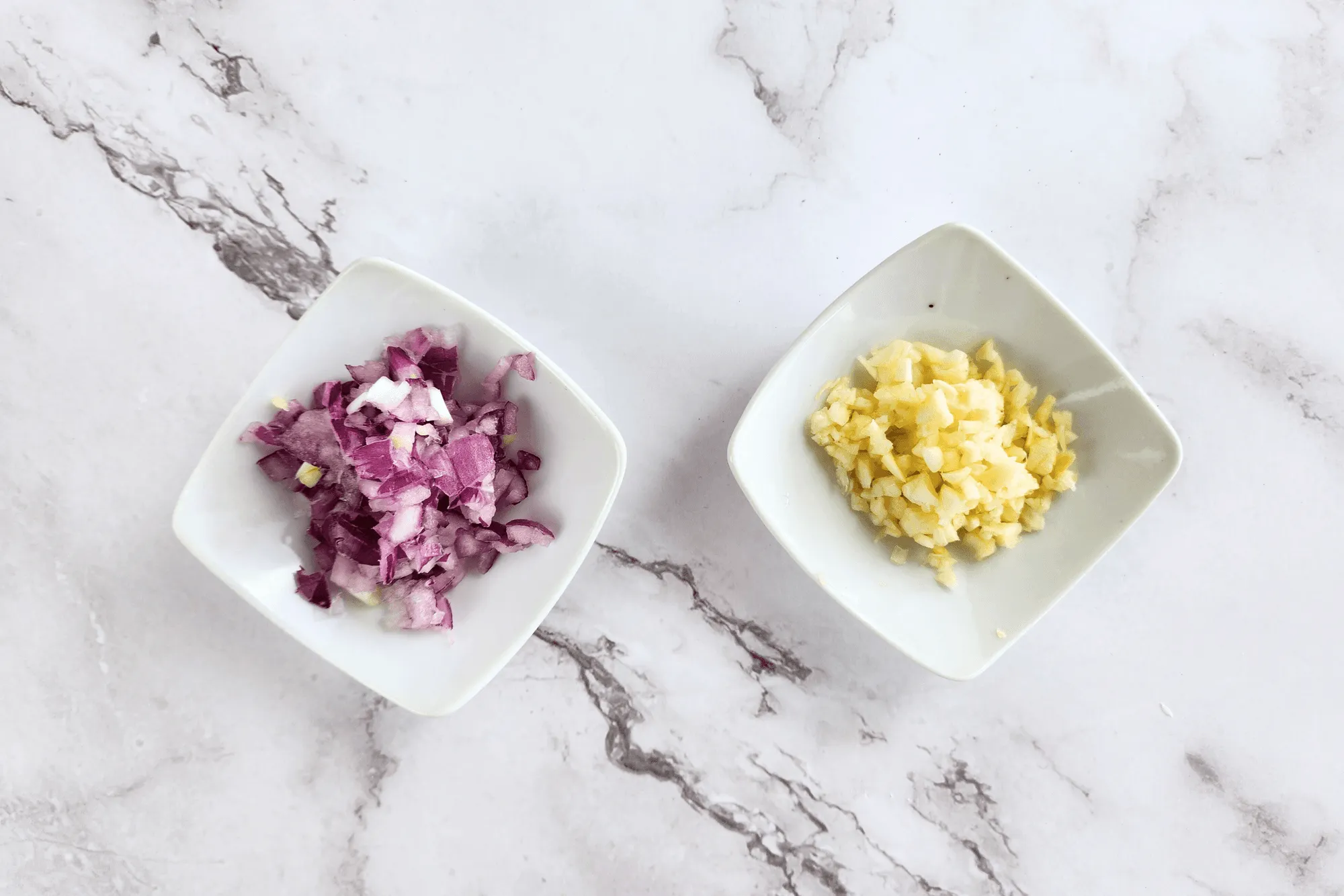 Finely chop the garlic and shallots.