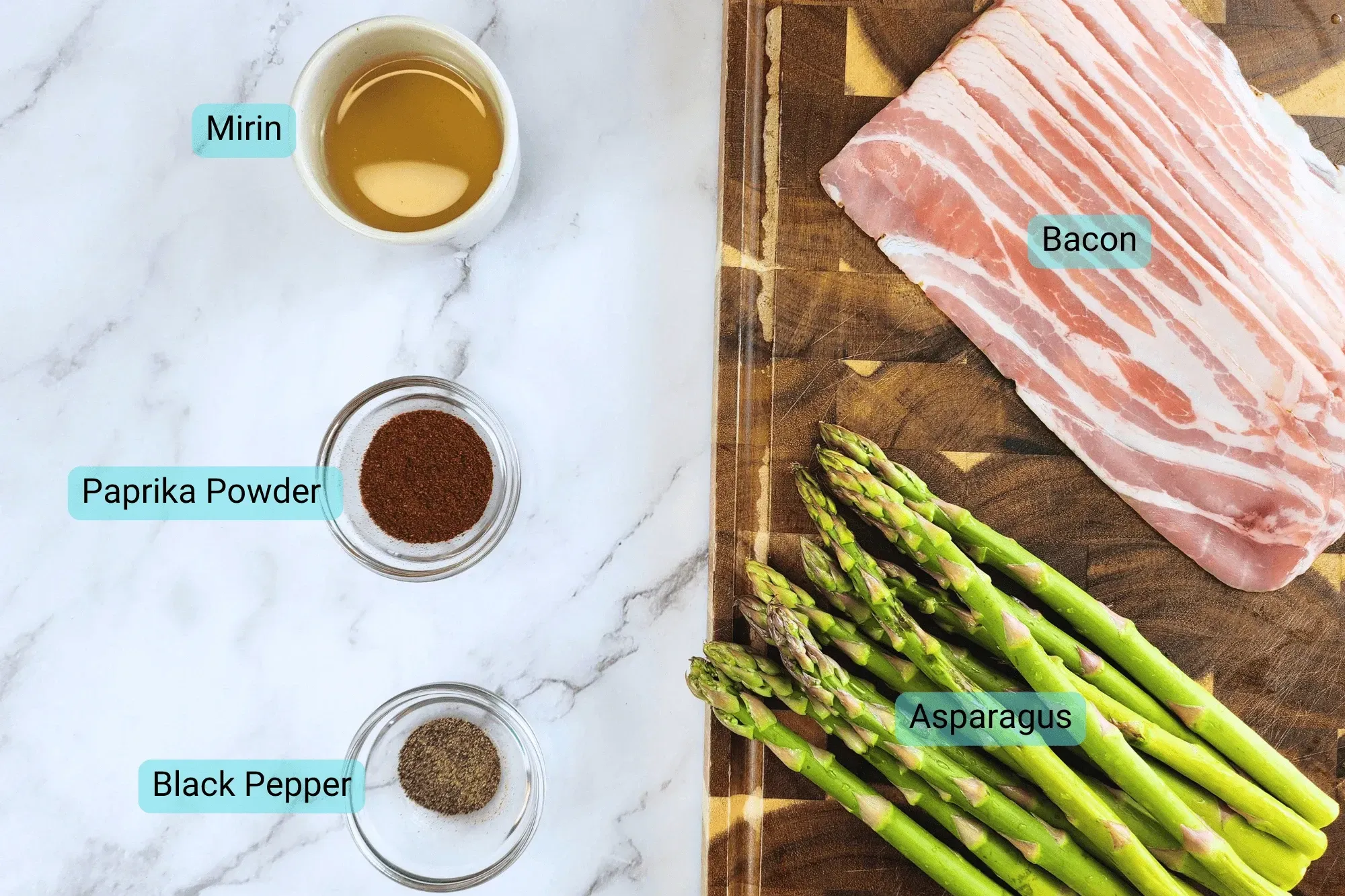 Ingredients for Bacon-Wrapped Asparagus