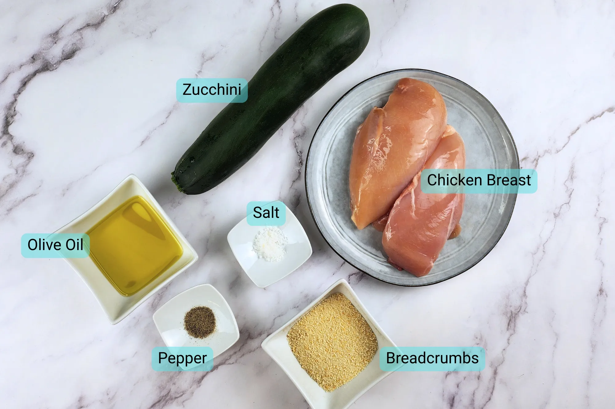 Ingredients for Chicken and Zucchini Skewers 