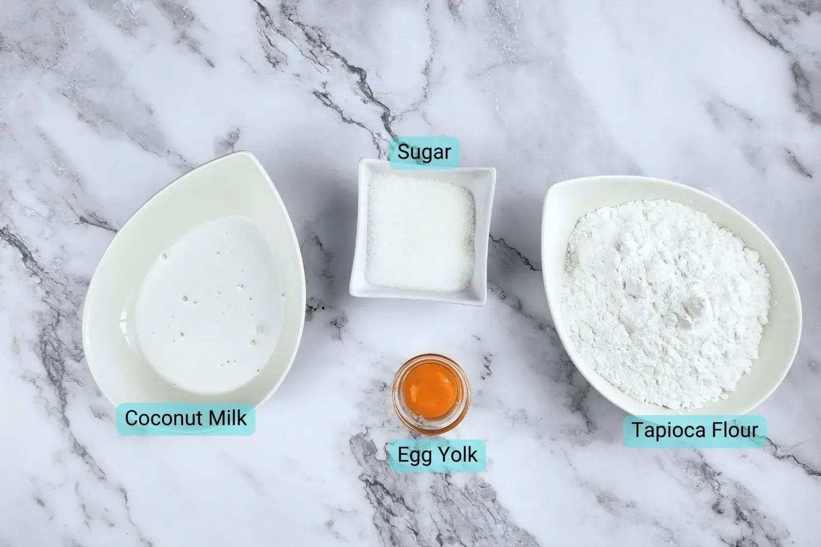 Ingredients for Thai Coconut Milk Cookie (Khanom Phing)