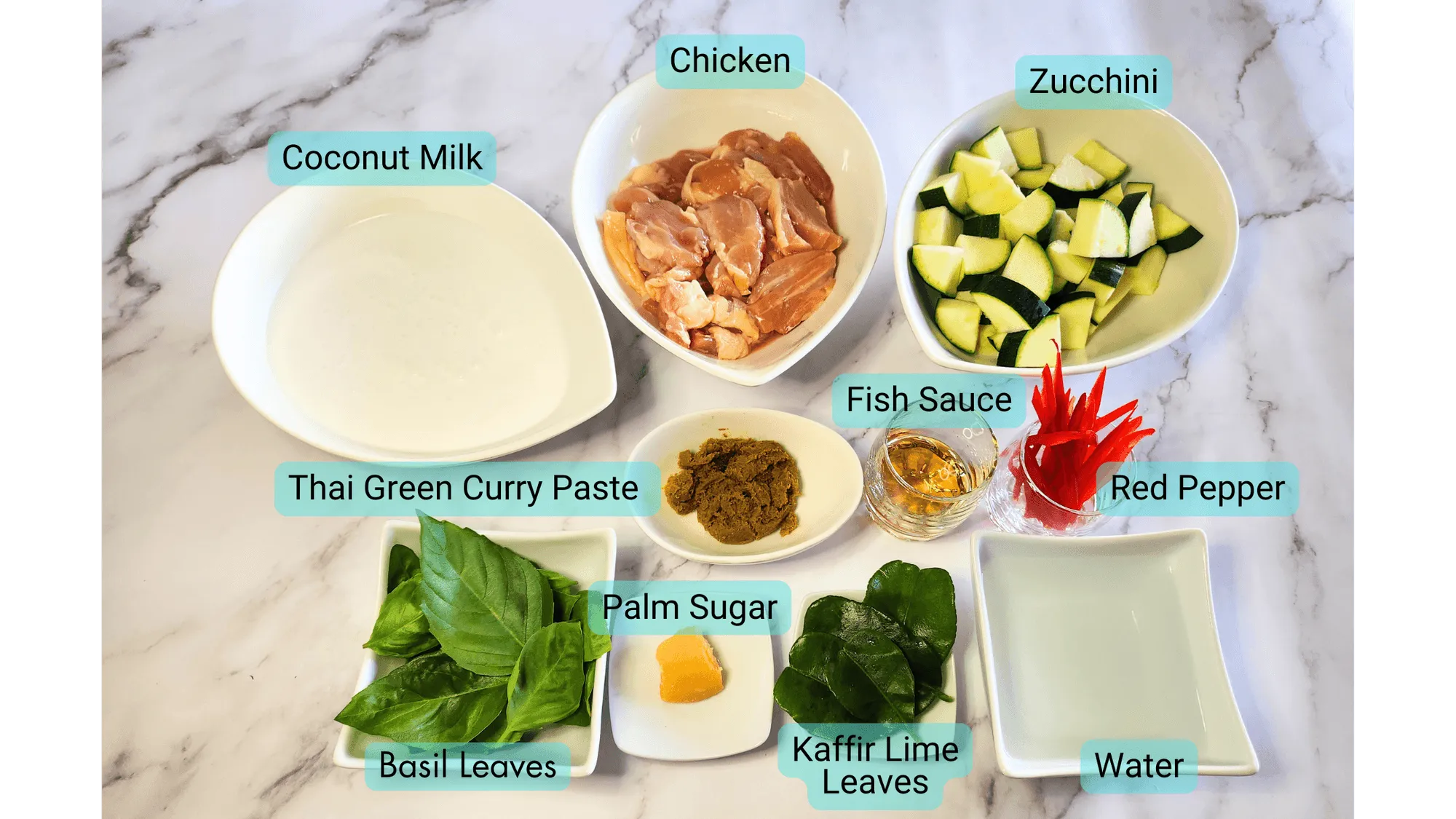 Ingredients for Green Curry with Chicken