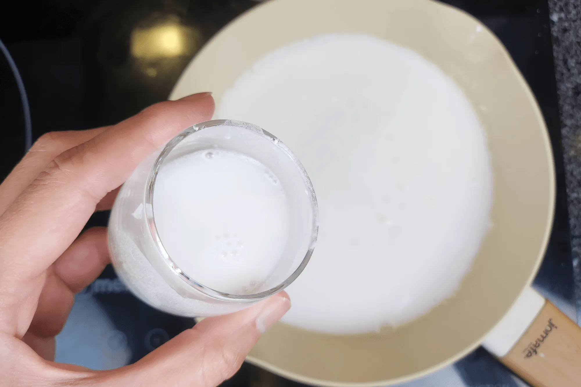 Mix the flour with a bit of water