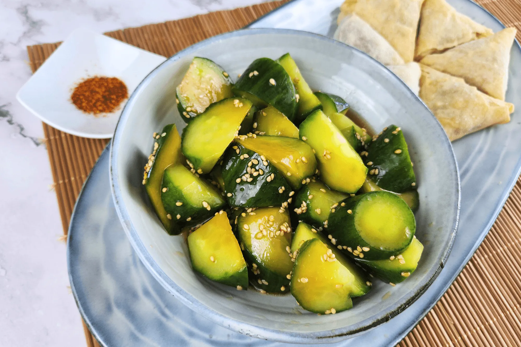 Ready to serve Easy-Pickled Cucumber Salad: Asian Style 