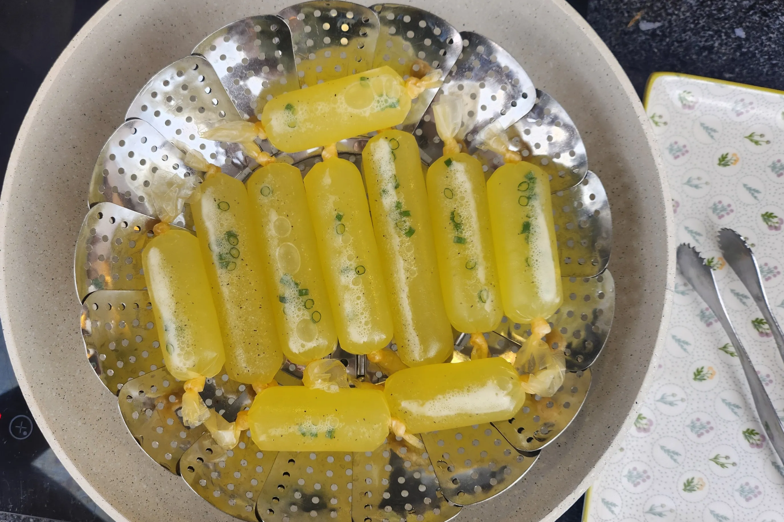 Sausages in steaming pot