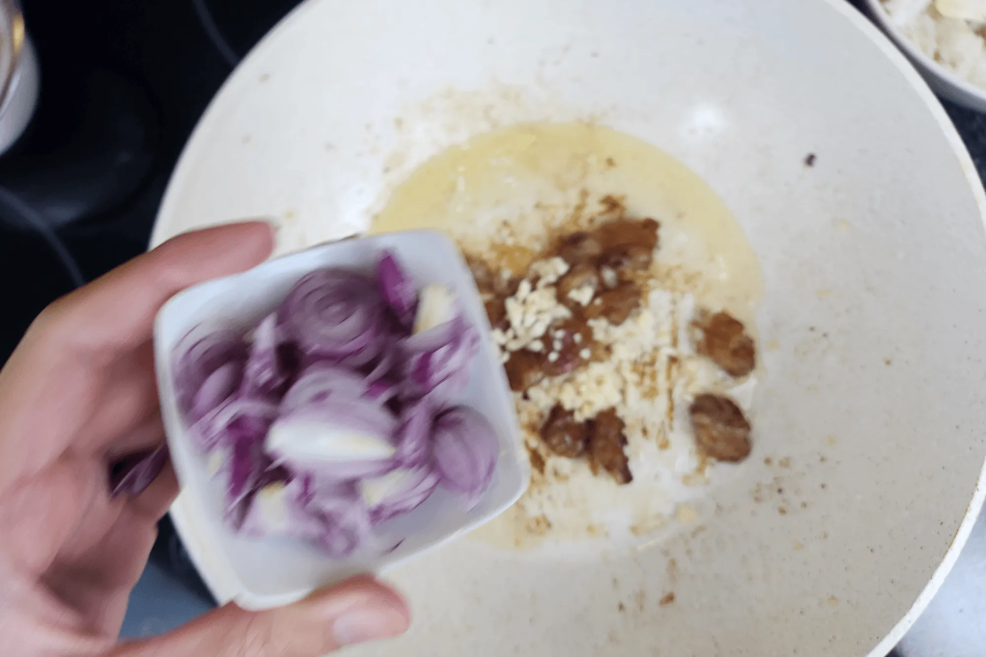 sauté the  sliced shallots with beef fat