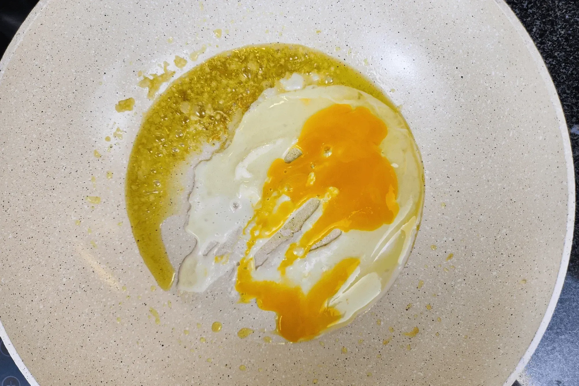 scramble it until cooked.