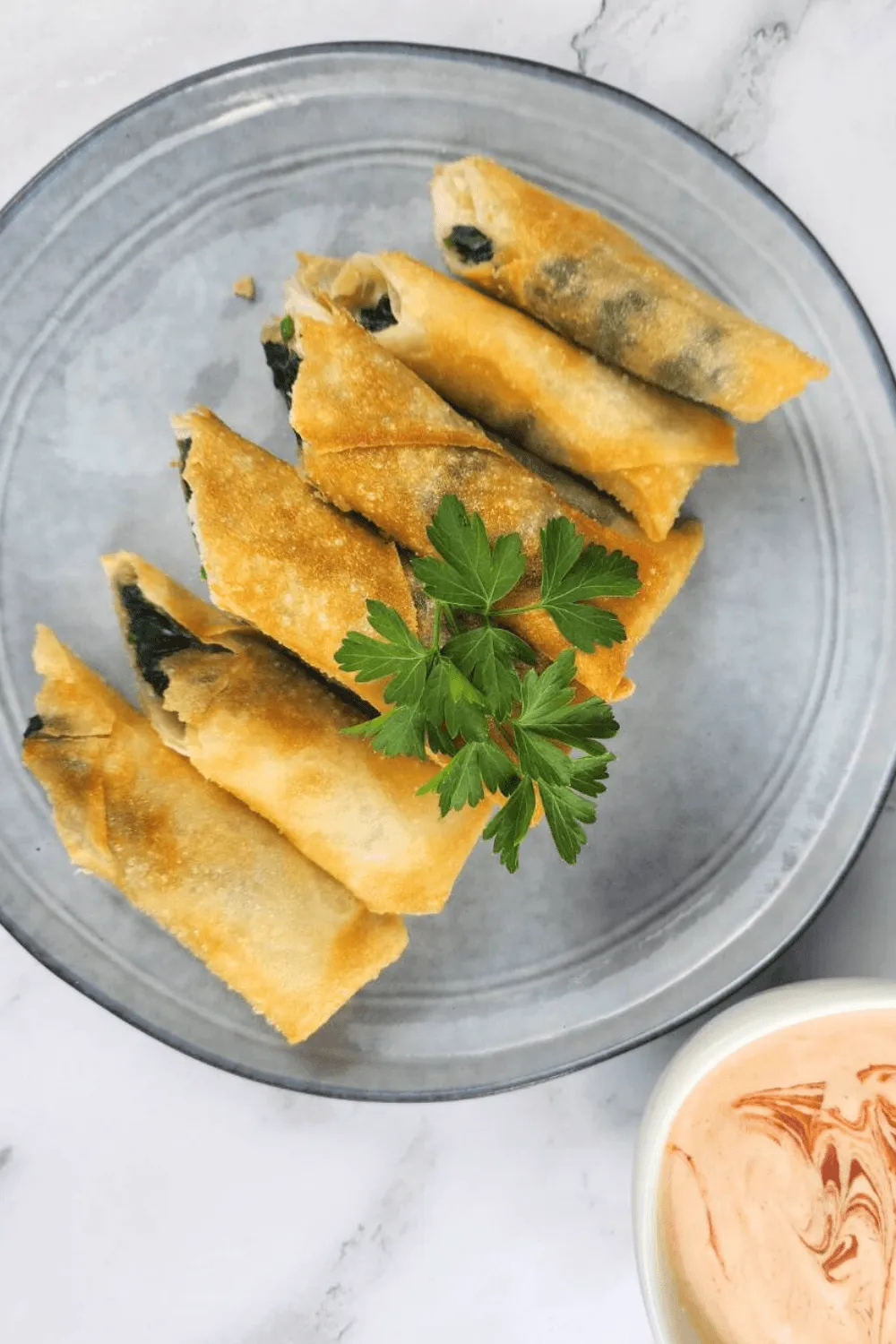 Spinach and Cheese Spring Rolls