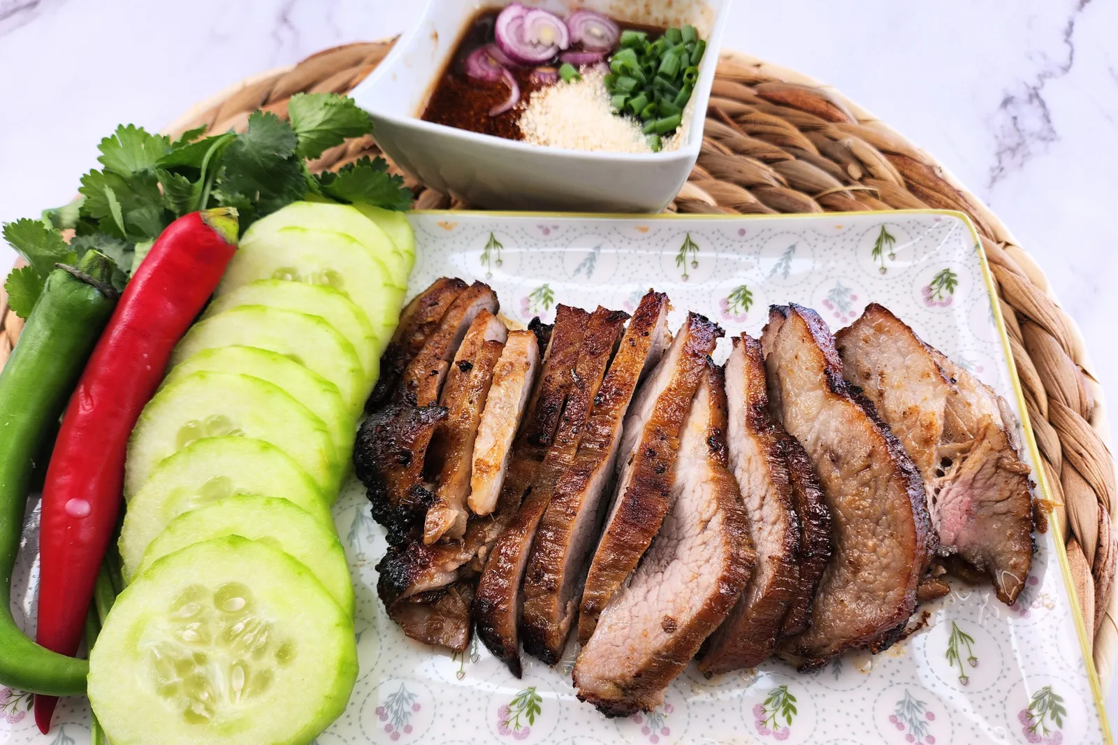Thai Grilled Pork Jowl (Kor Moo Yang) – Air Fryer Recipe