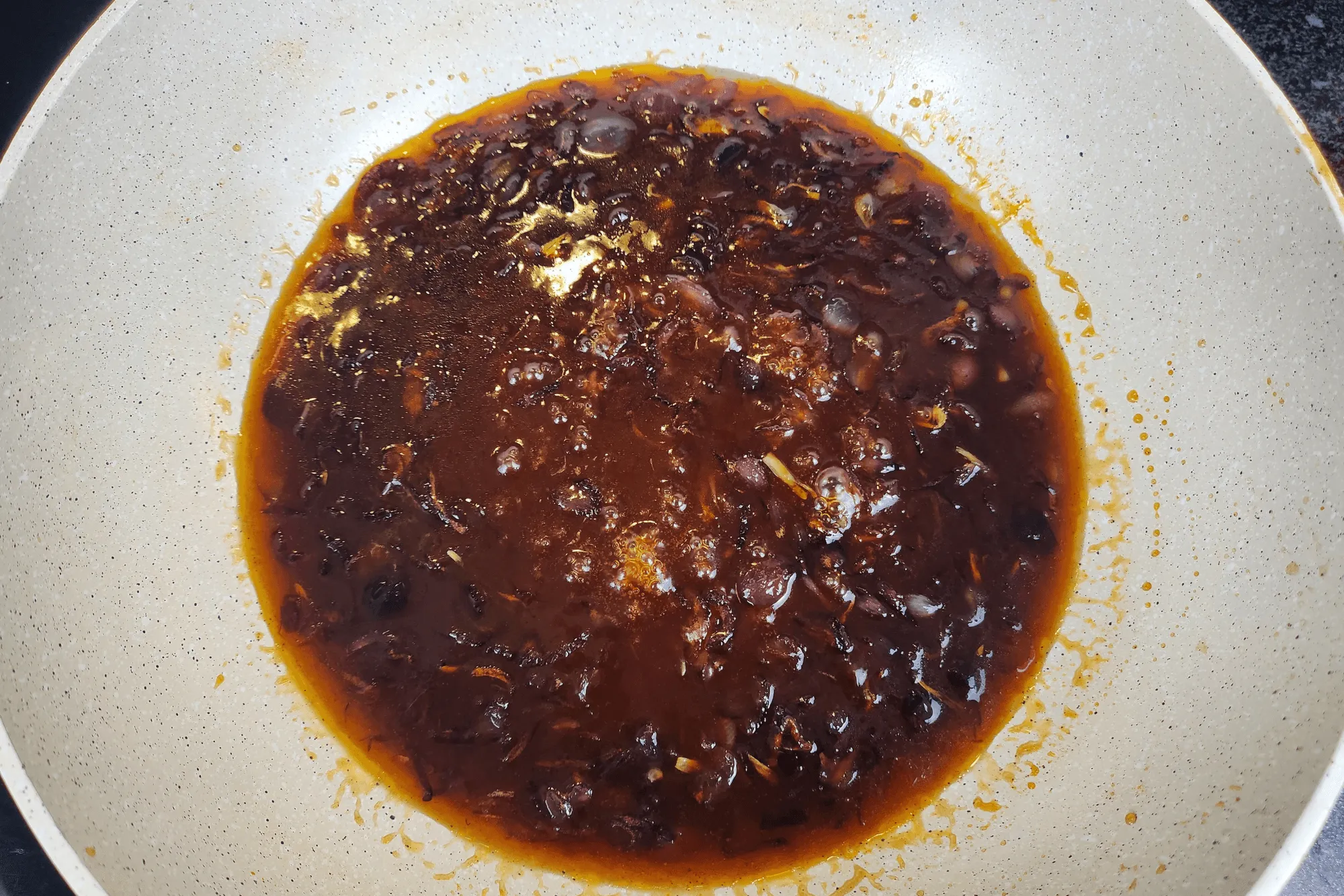 Stir continuously to prevent sticking