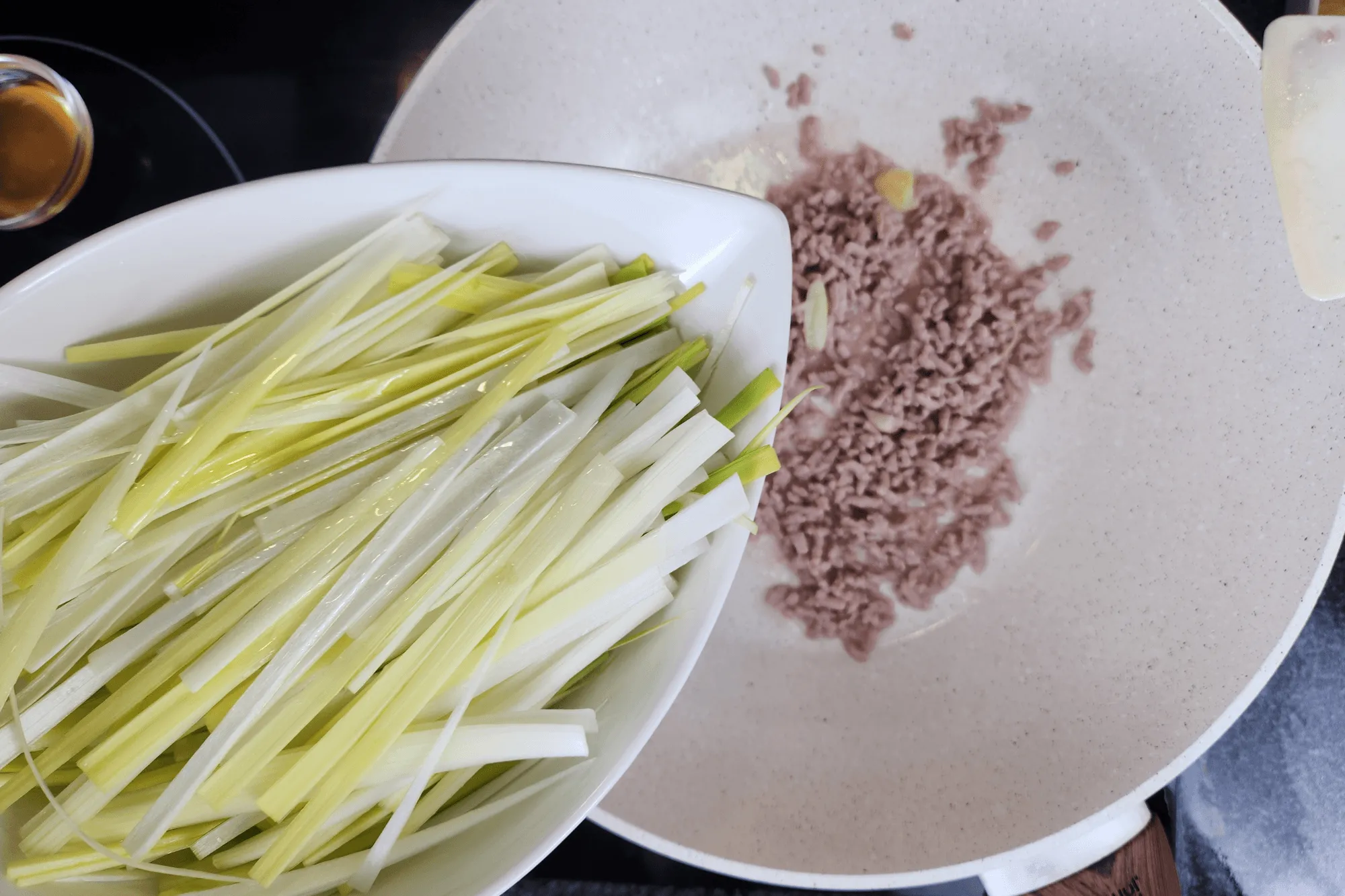 Then, add the leeks